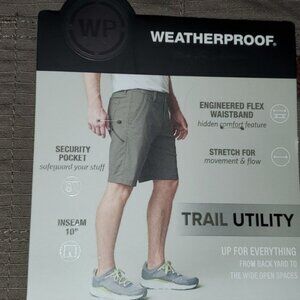 Weatherproof Utility shorts, size 38, 10" seam choice of walnut or grey shadow
